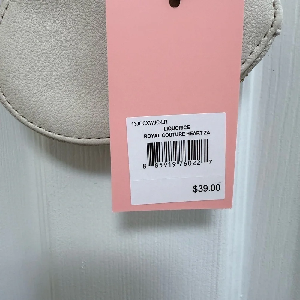 NWT Juicy Couture “Royal Couture” Black and White Heart-Shaped Zip Around
